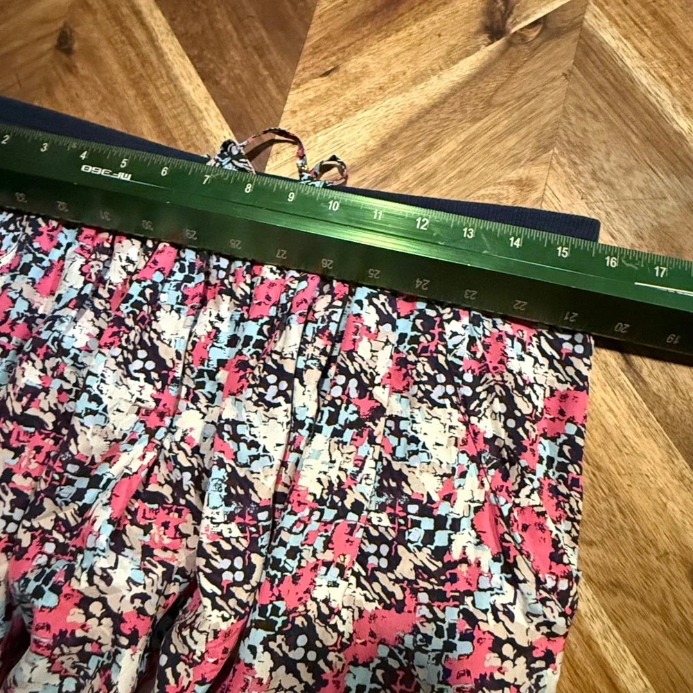 Juicy Couture Floral Print Drawstring‎ Waist Maxi Skirt Size S 100% Silk Pullon